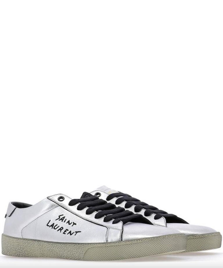 Saint Laurent Mens Metallic Silver Court Classic SL/06 Sneakers Size 45 at  1stDibs | court classic sl/06 metallic california sneakers in leather, mens  metallic sneakers, saint laurent shoes silver