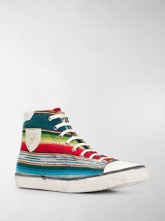 Saint Laurent Mens 'Mexican Jacquard' Bedford High Top Sneakers Size 46