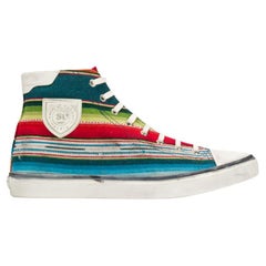Saint Laurent Mens 'Mexican Jacquard' Bedford High Top Sneakers Size 46