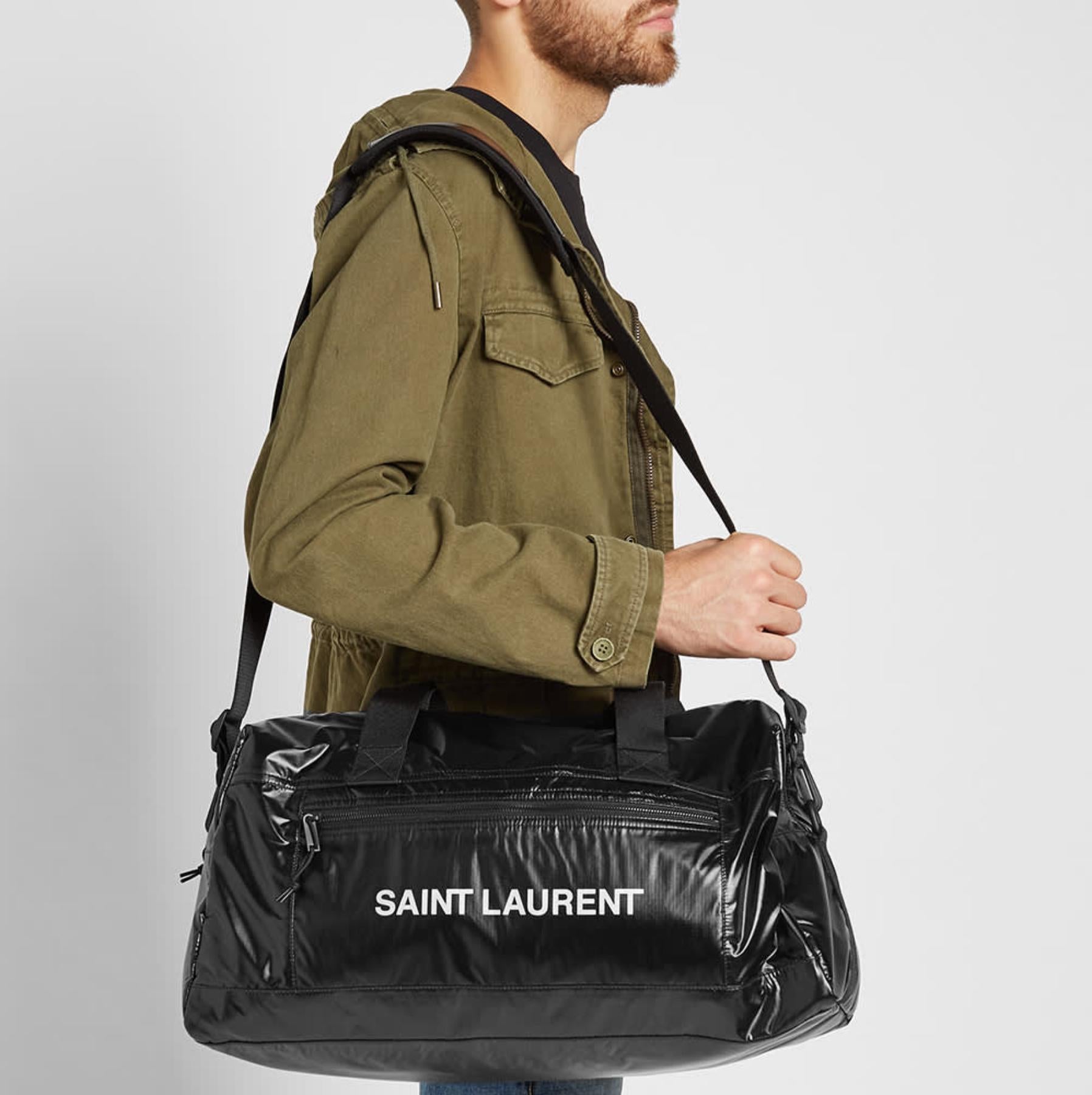 Saint Laurent Mens NUXX Ripstop Black Nylon Duffel Bag / Travel Bag In New Condition In Paradise Island, BS