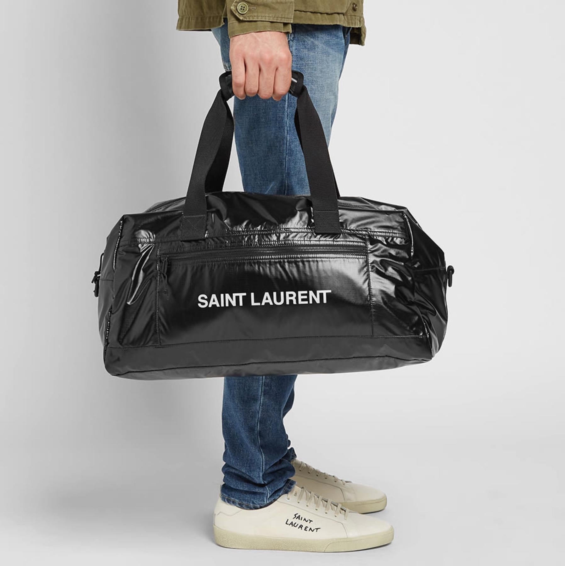 Men's Saint Laurent Mens NUXX Ripstop Black Nylon Duffel Bag / Travel Bag