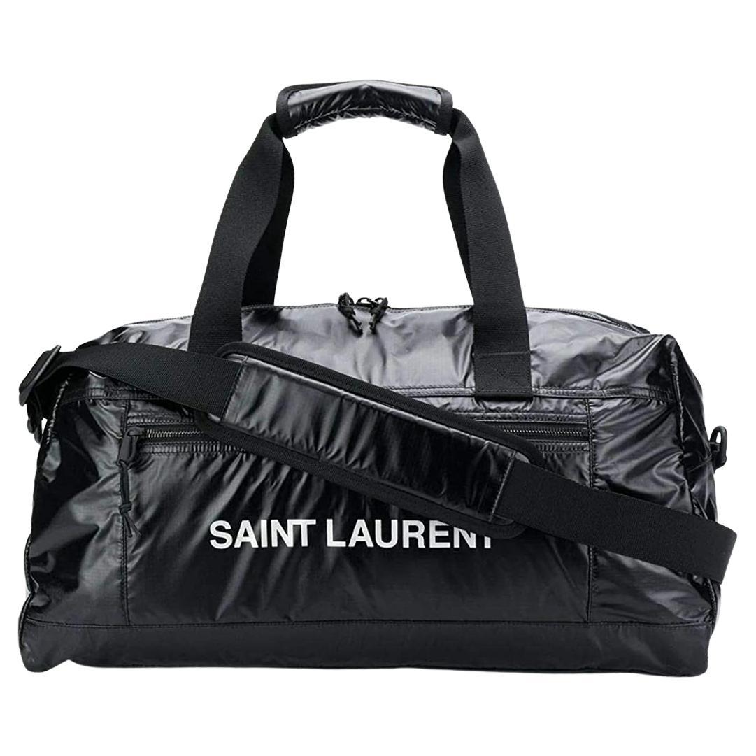 Saint Laurent Mens NUXX Ripstop Black Nylon Duffel Bag / Travel Bag