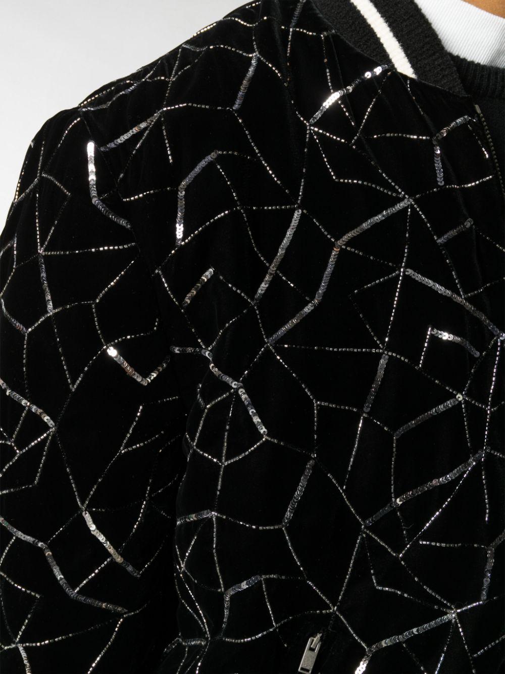 De los hombres Saint Laurent Chaqueta de terciopelo y lentejuelas bordadas para hombre talla 52