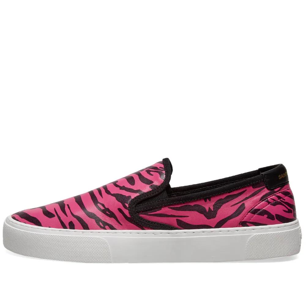 zebra print leather sneakers