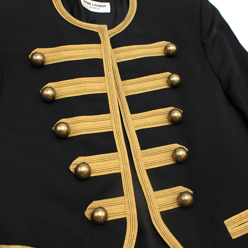 Saint Laurent Men's Wool Embroidered Officer Jacket SIZE 46 In Excellent Condition In London, GB