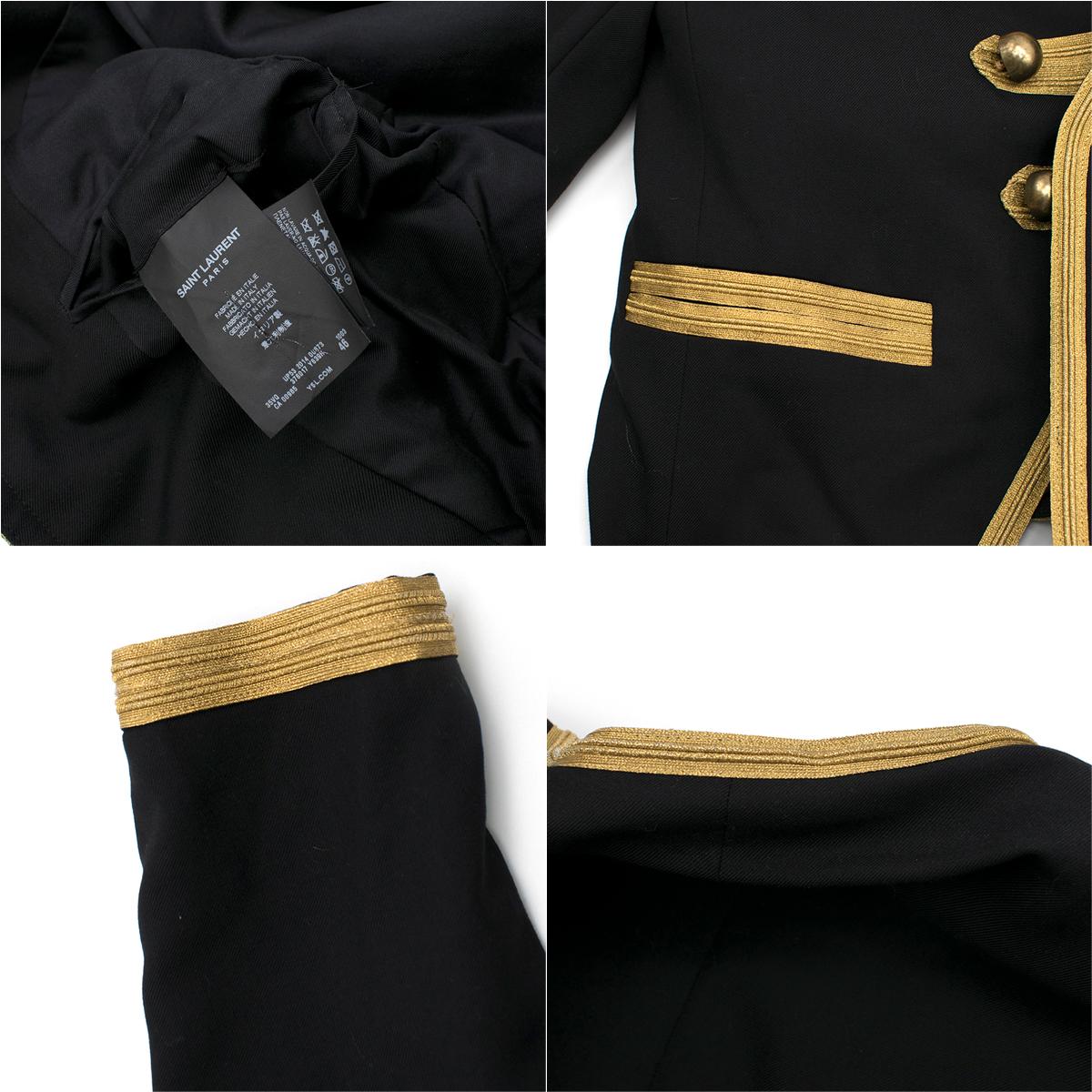 Saint Laurent Men's Wool Embroidered Officer Jacket SIZE 46 2