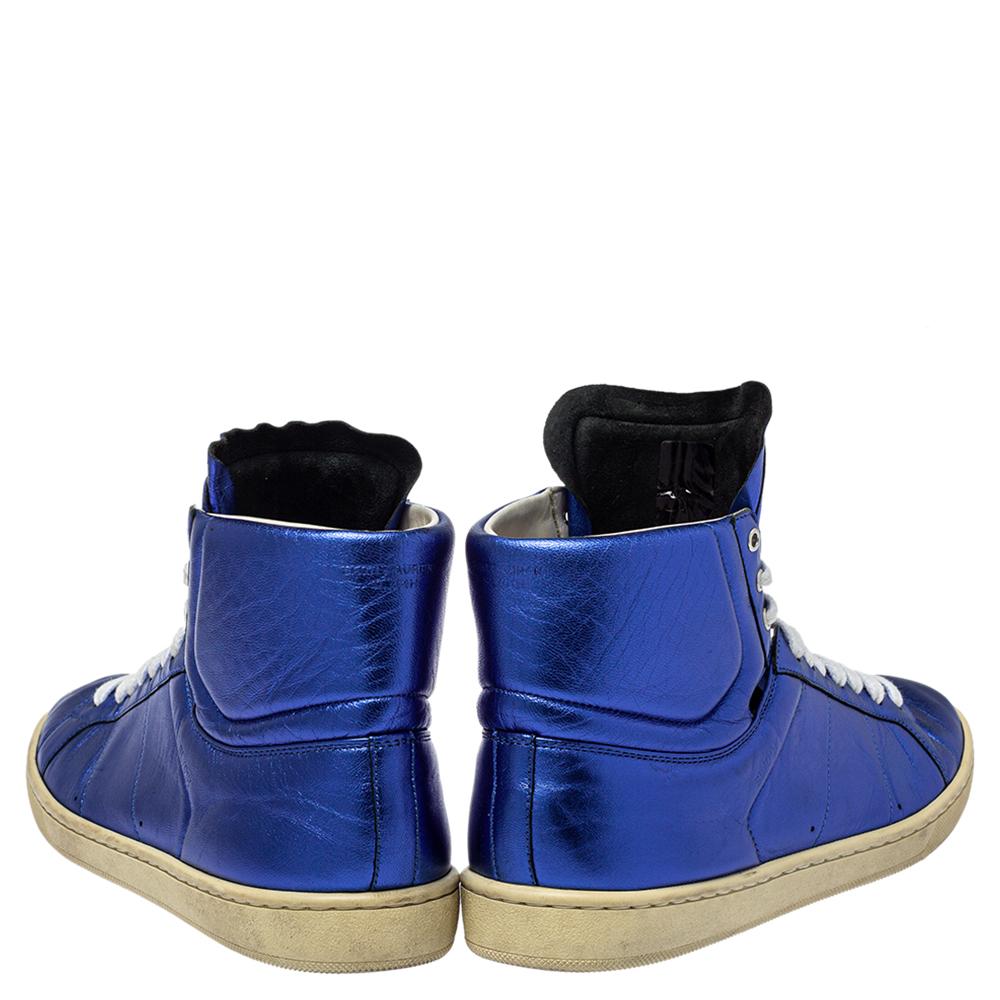 metallic blue sneakers