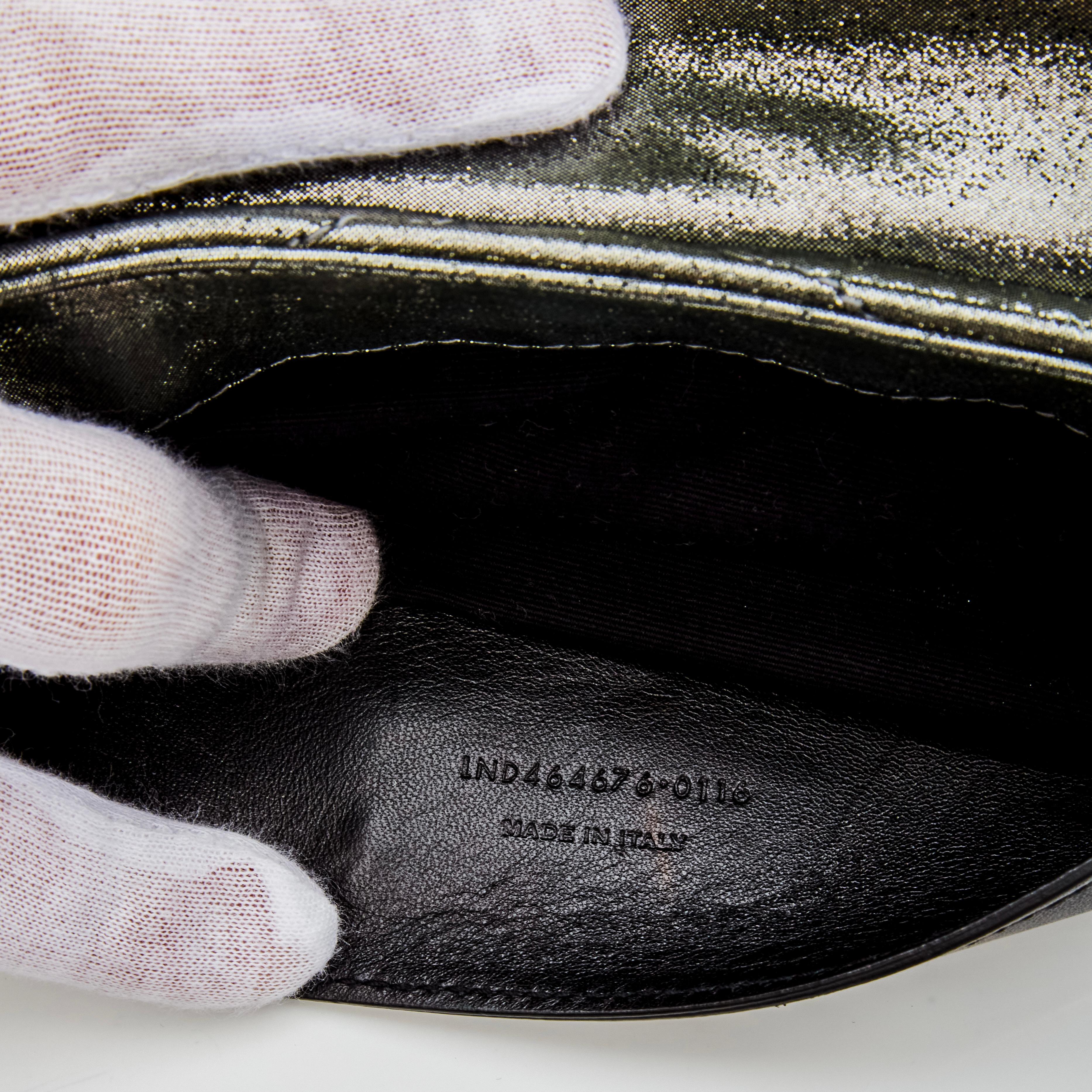 Saint Laurent Borsa Lou piccola in pelle di vitello metallizzata Y Matelasse Monogram (464676) 2