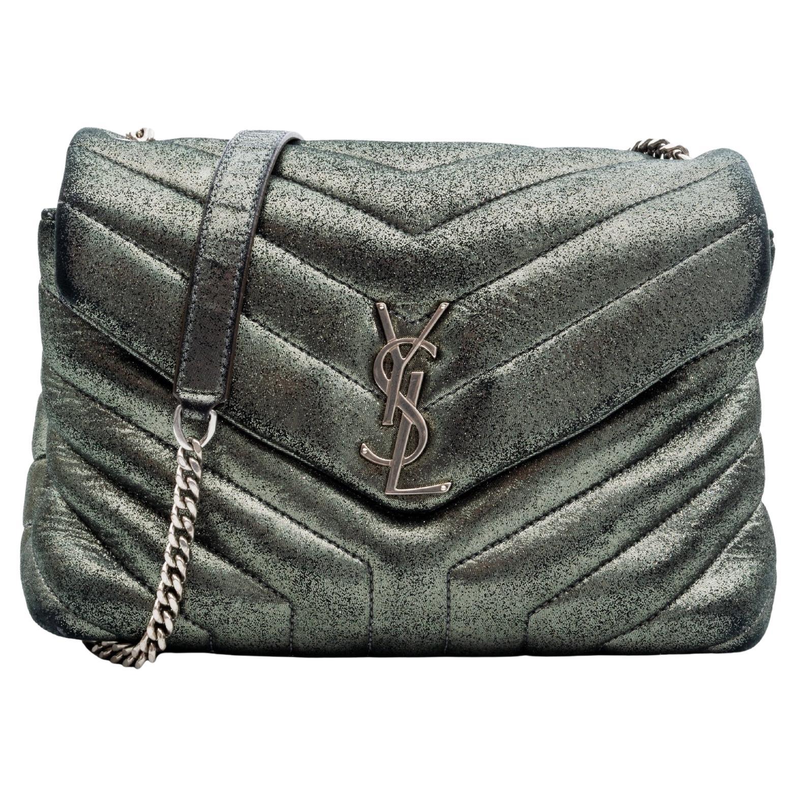 YVES SAINT LAURENT Loulou Small Calfskin Leather Shoulder Bag Black