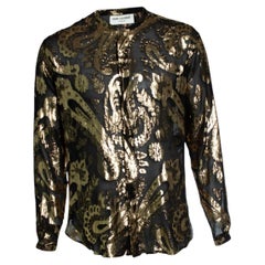 Saint Laurent, Camicia oro metallizzata con paisley