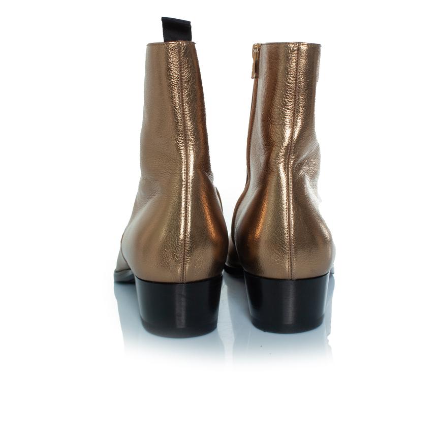 Saint Laurent, Bottes Wyatt or métallisé en vente 1