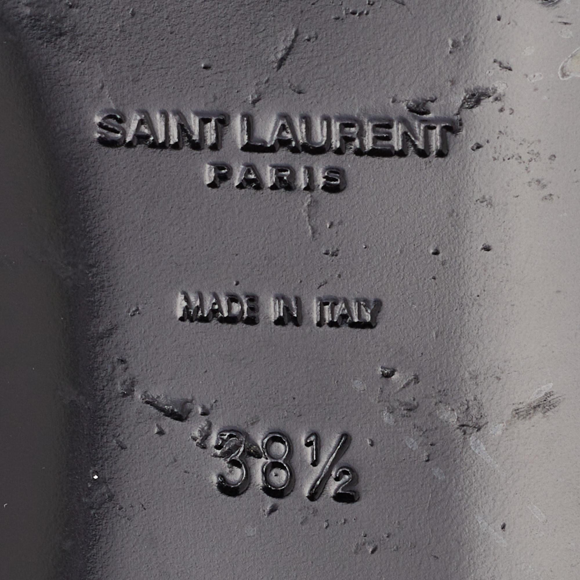 Saint Laurent - Ballerines à bout pointu en tissu lurex métallisé, taille 38,5 en vente 3