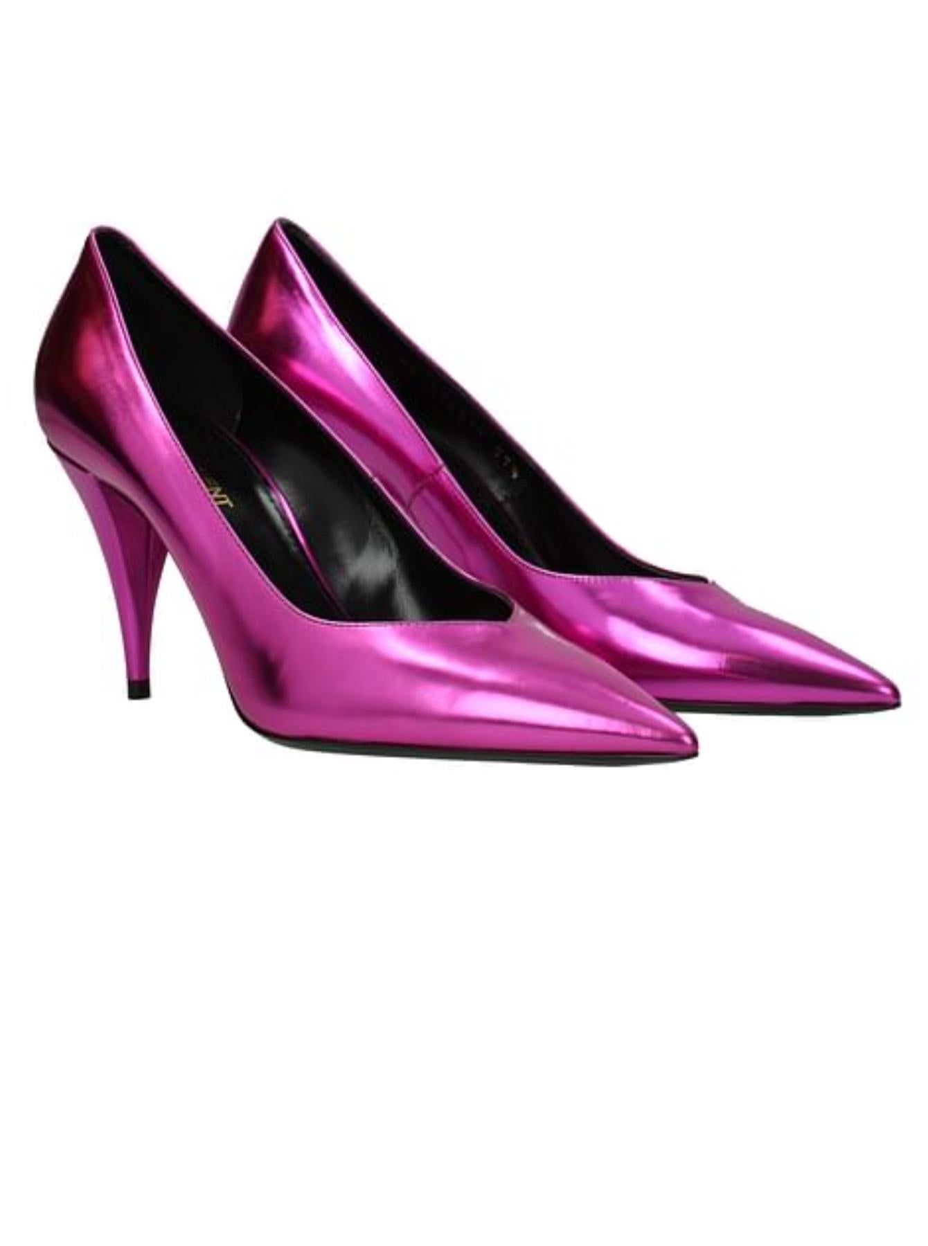 Saint Laurent Metallic Pink Leather 