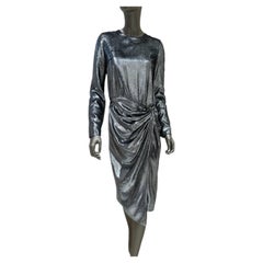 Saint Laurent Metallic bedrucktes Midikleid - Größe 38