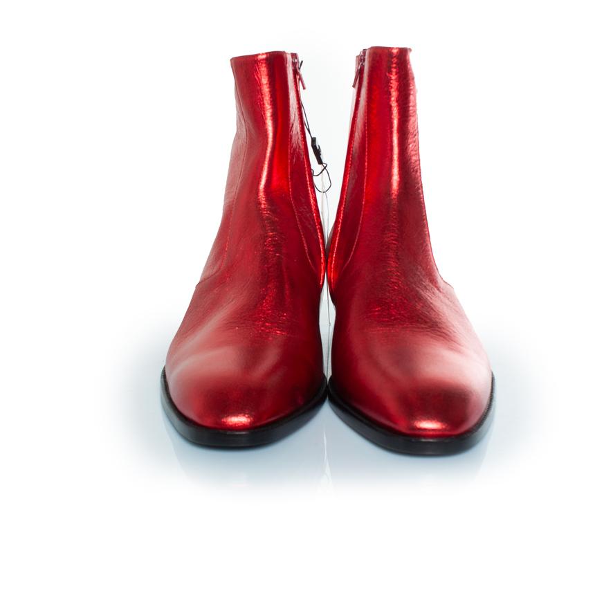 Uomo Saint Laurent, Stivali Wyatt rosso metallizzato in vendita