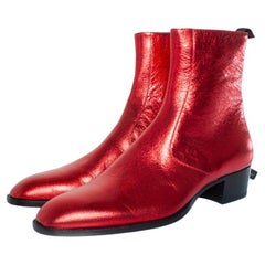 Saint Laurent, Metallic red Wyatt boots