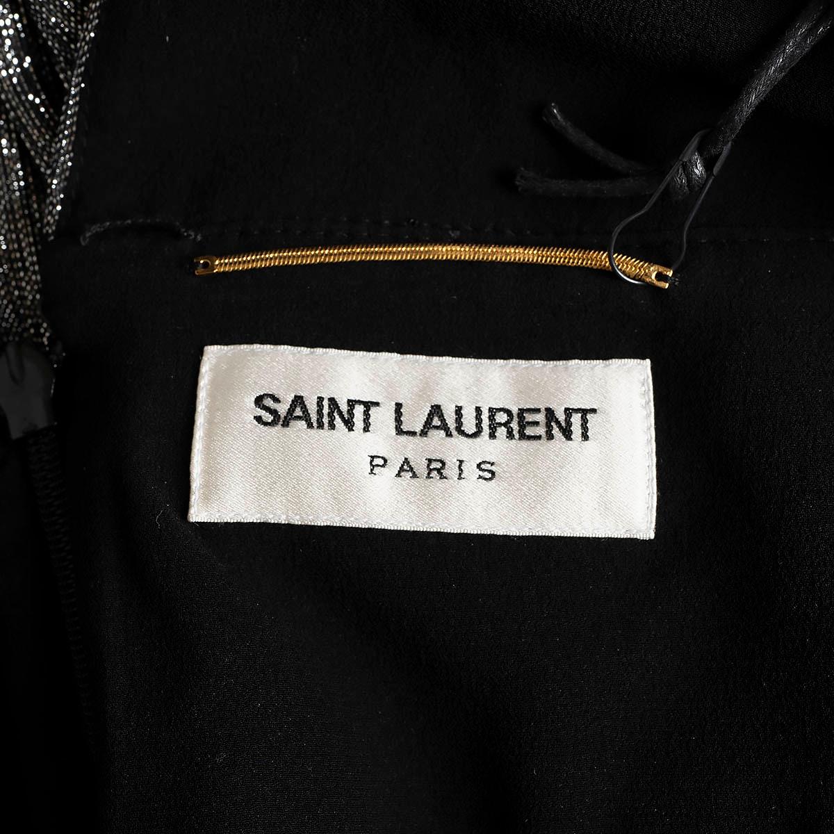 SAINT LAURENT - Mini robe métallique argentée 2020 - 38 S en vente 2