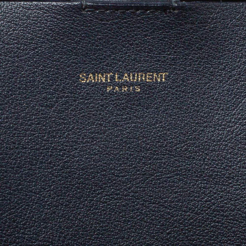 Saint Laurent Midnight Blue Leather E/W Shopper Tote 5