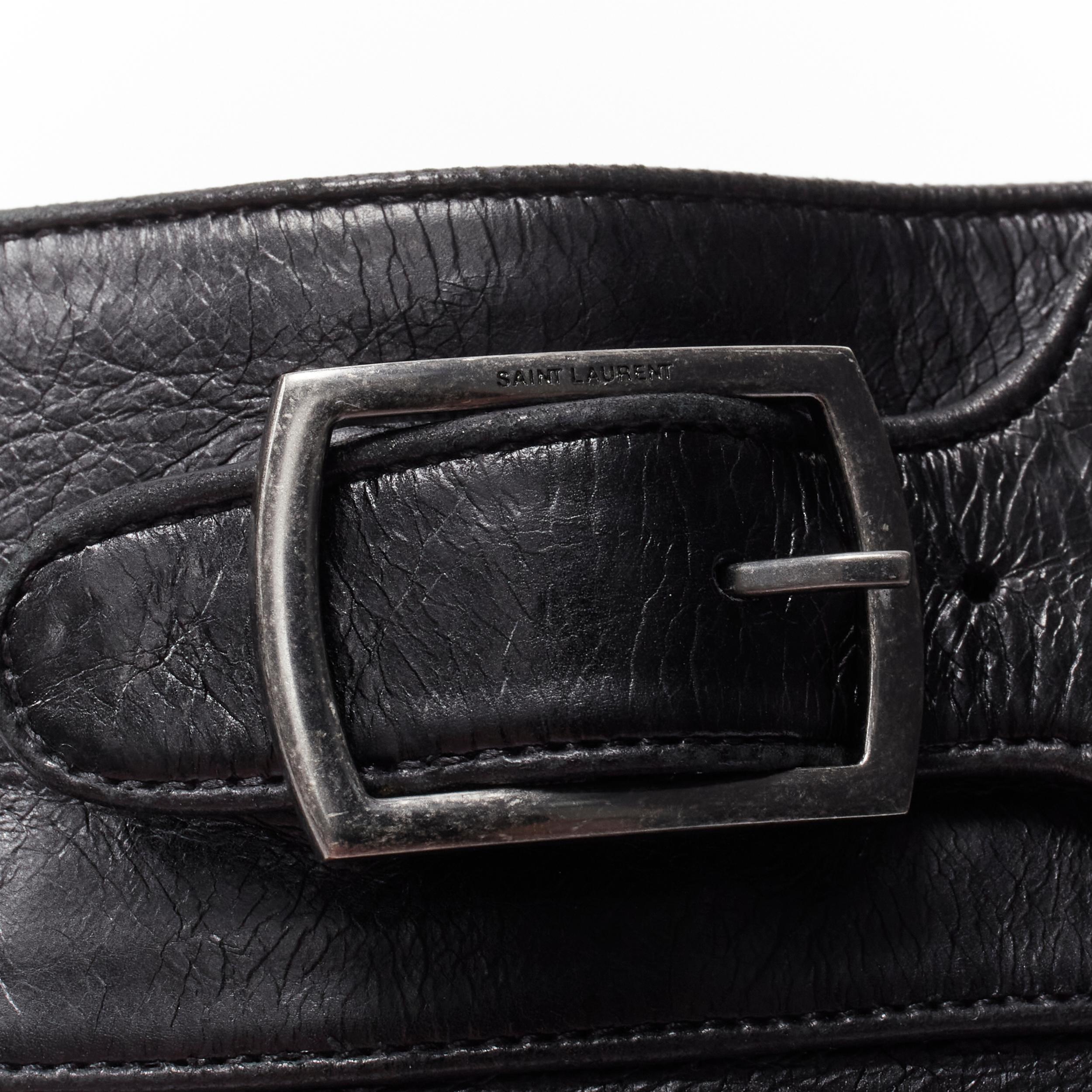 SAINT LAURENT Miles 30 Age Bootie Baby Eighty noir botte à bout carré EU44 en vente 6