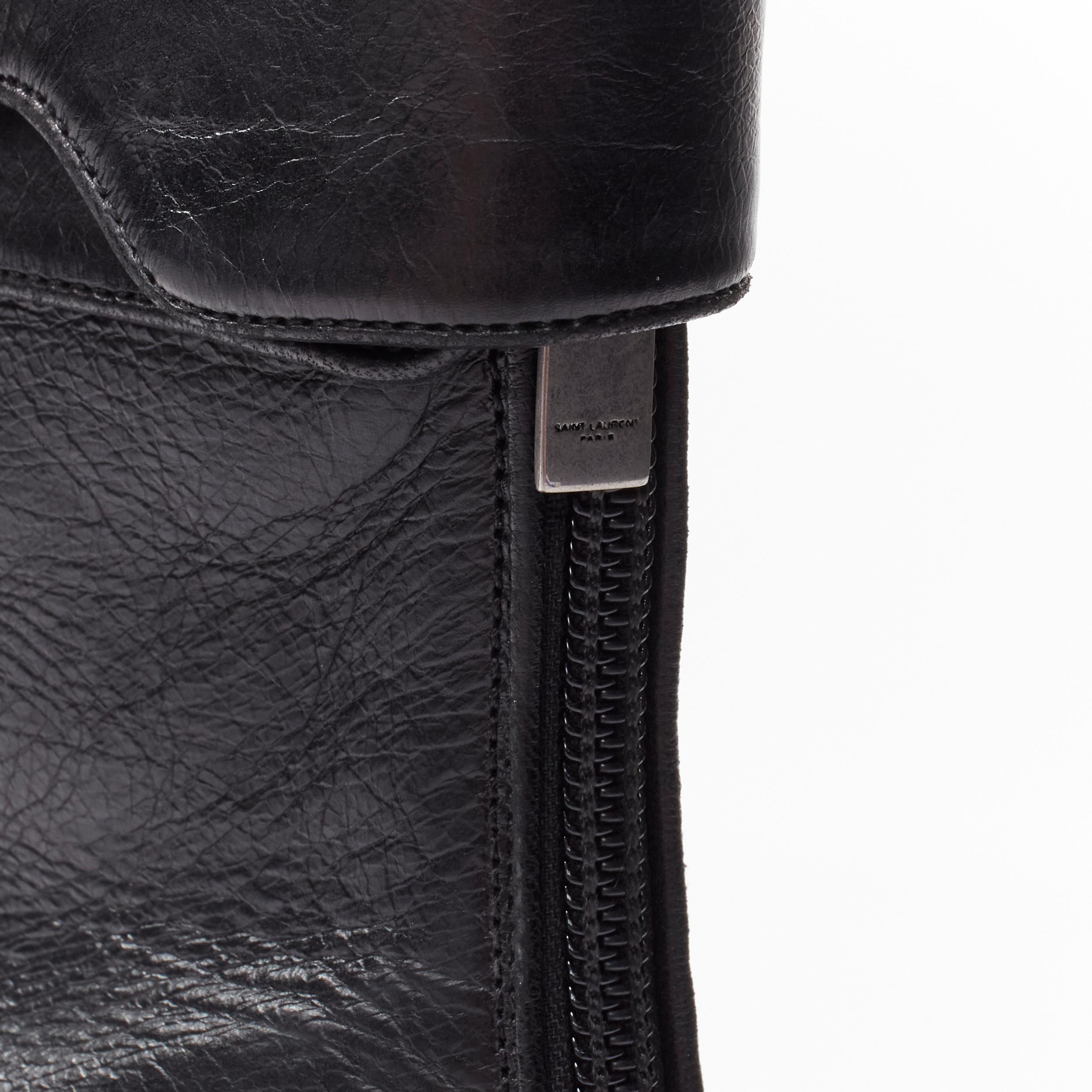 SAINT LAURENT Miles 30 Age Bootie Baby Eighty noir botte à bout carré EU44 en vente 7