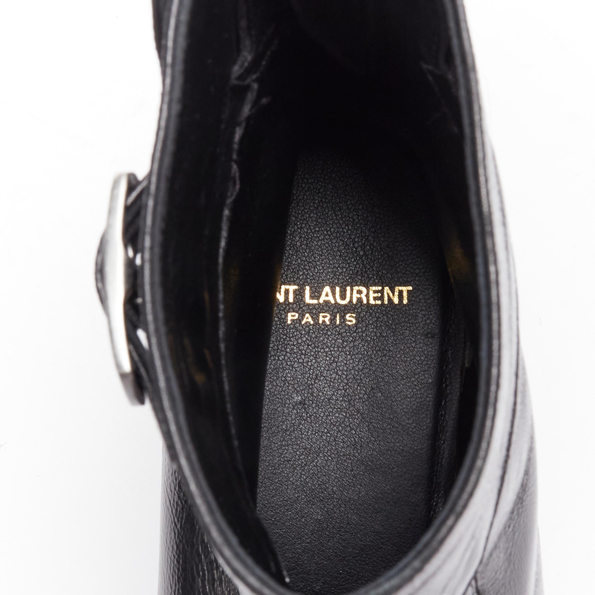 SAINT LAURENT Miles 30 Age Bootie Baby Eighty noir botte à bout carré EU44 en vente 8