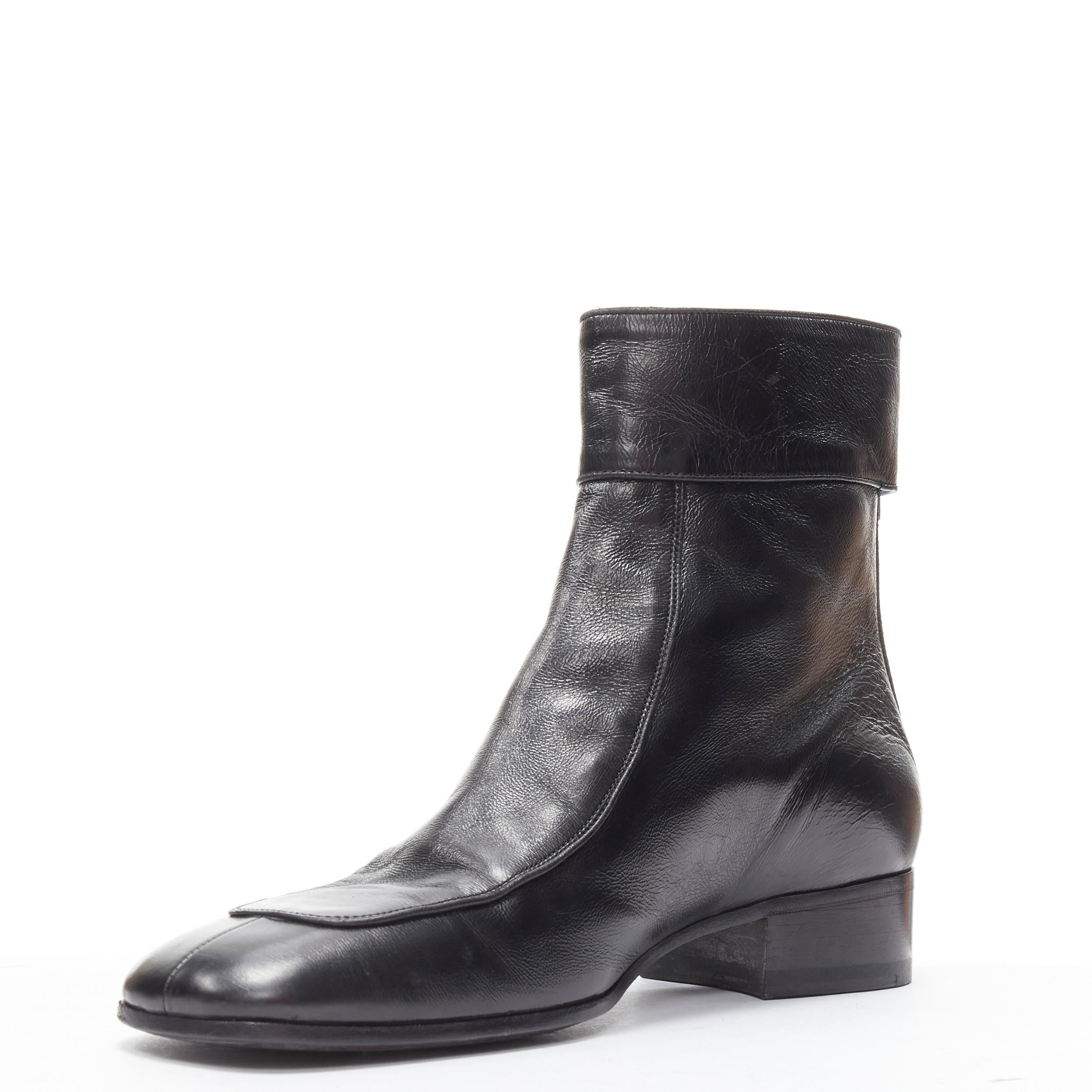 SAINT LAURENT Miles 30 Age Bootie Baby Eighty noir botte à bout carré EU44 Pour hommes en vente