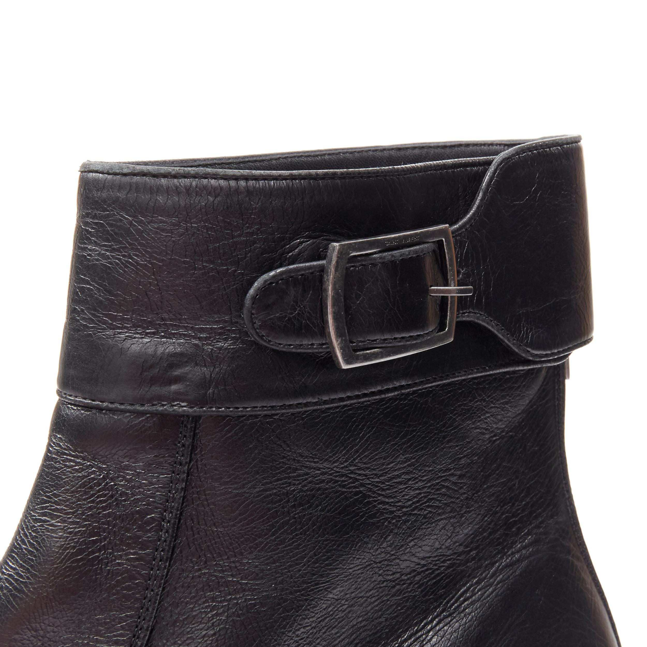 SAINT LAURENT Miles 30 Age Bootie Baby Eighty noir botte à bout carré EU44 en vente 5