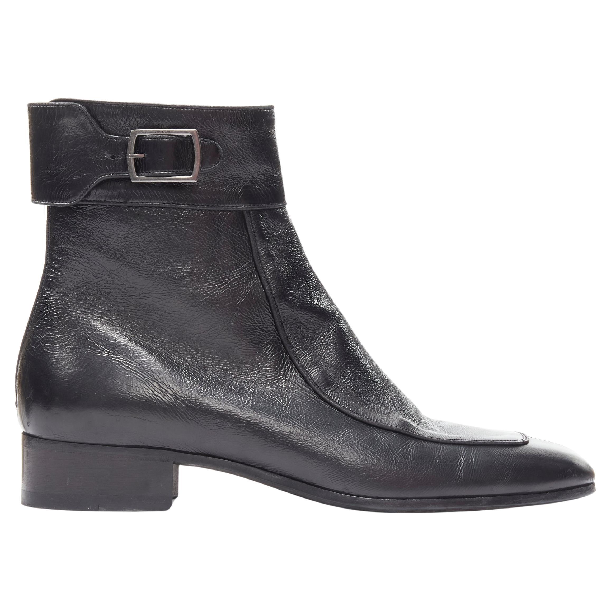 SAINT LAURENT Miles 30 Age Bootie Baby Eighty noir botte à bout carré EU44