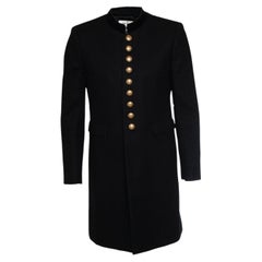 Saint Laurent, Military officer wool coat in black 2016