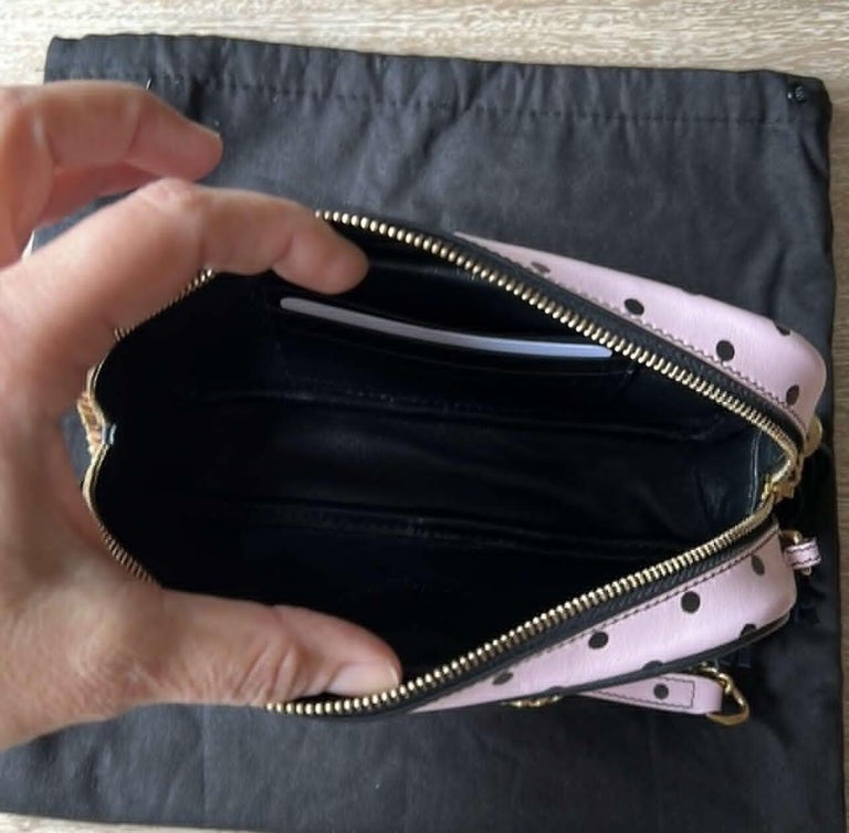 SAINT LAURENT Mini Lou YSL Monogram Leather Camera Bag In Polka Dot