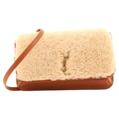 Saint Laurent Model: Classic Monogram Phone Holder Shoulder Bag Shearling