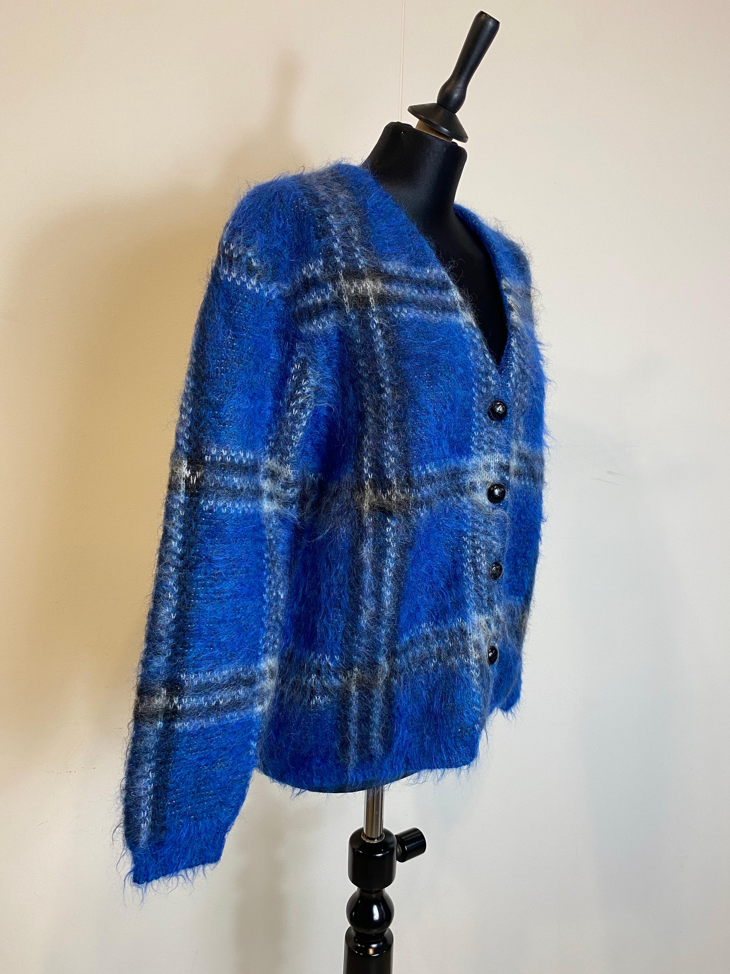 Saint Laurent Pullover aus blauem Mohair im Angebot 5