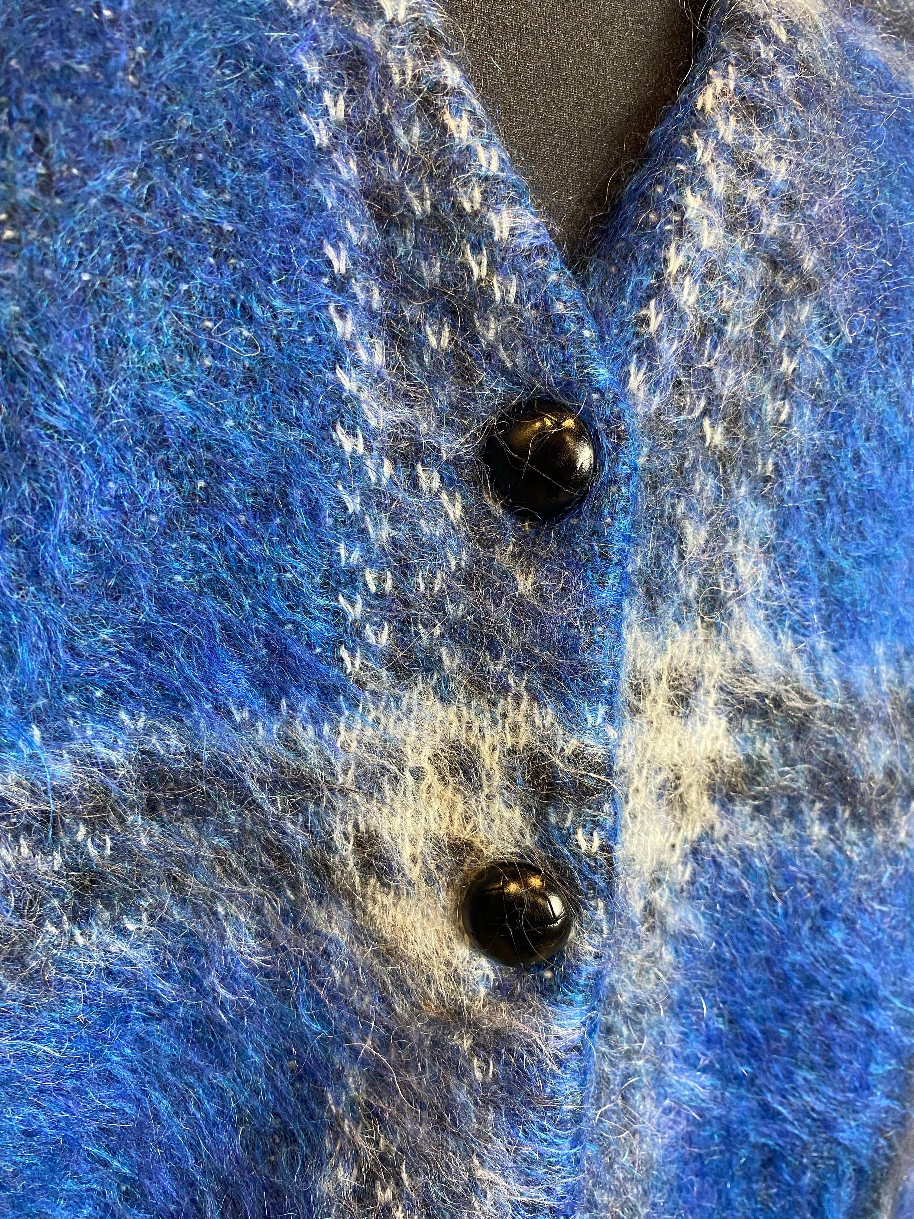 Saint Laurent Pullover aus blauem Mohair (Blau) im Angebot