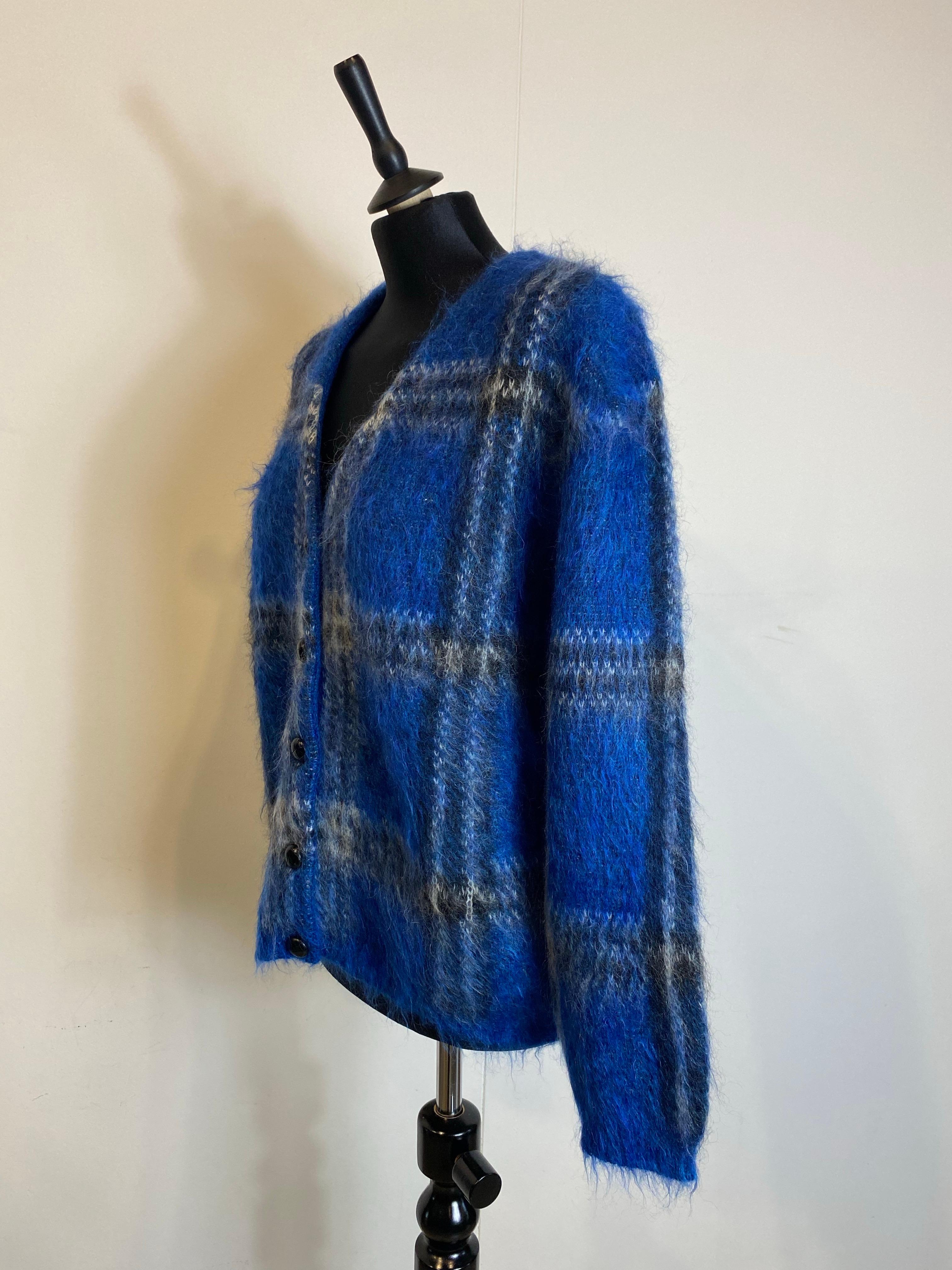 Saint Laurent Pullover aus blauem Mohair im Angebot 1