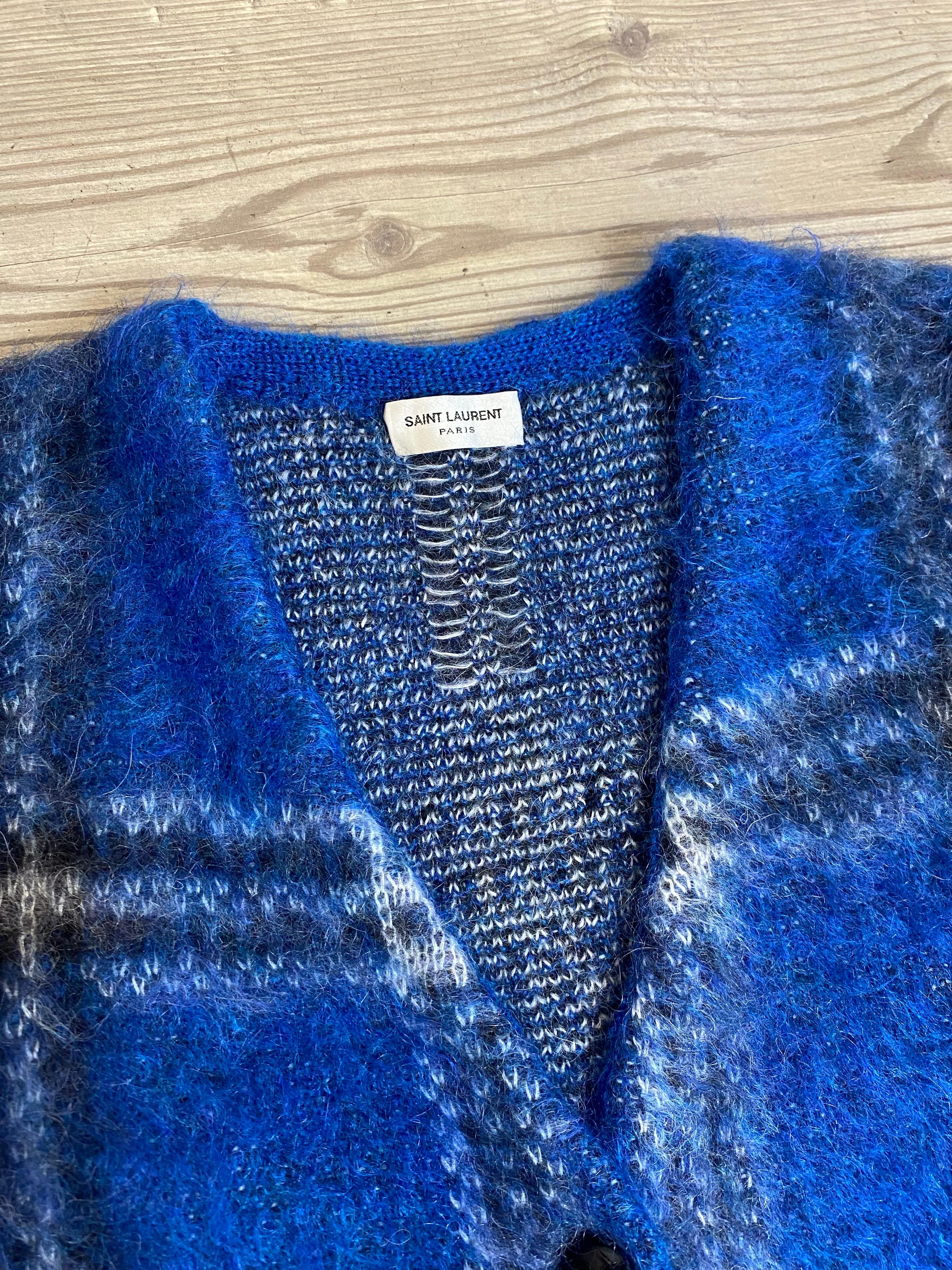 Saint Laurent Pullover aus blauem Mohair im Angebot 4