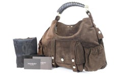 Saint Laurent Mombasa Hobo 02mz0710 Brown Suede Leather Shoulder Bag