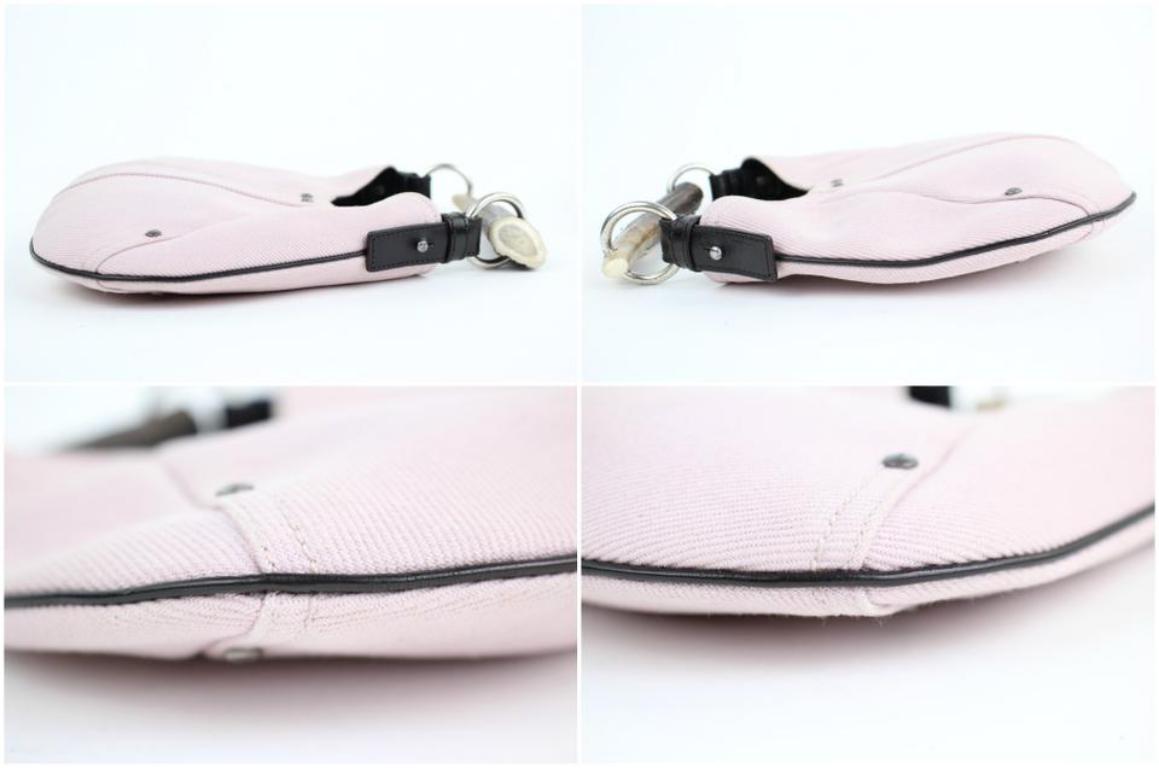 Saint Laurent Mombasa Limited Edition 21mt914 Light Pink Canvas Shoulder Bag For Sale 3