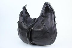 Saint Laurent Mombasa ( Rare ) Xl Hobo 12mt915 Black Leather Shoulder Bag