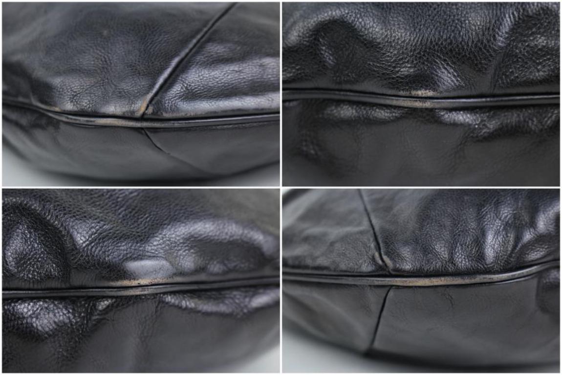 Saint Laurent Mombasa ( Rare ) Xl Hobo 12mt915 Black Leather Shoulder Bag For Sale 2
