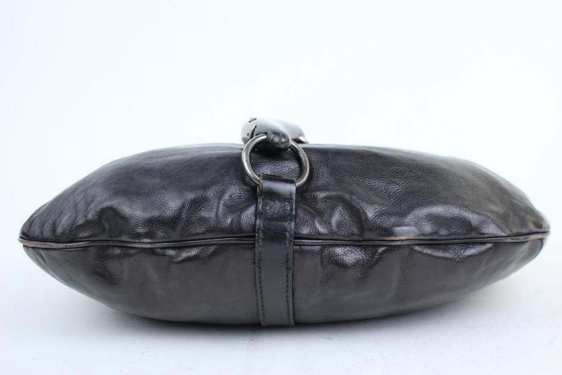 Saint Laurent Mombasa ( Rare ) Xl Hobo 12mt915 Black Leather Shoulder Bag For Sale 3