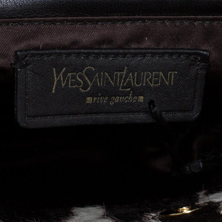 Saint Laurent Monochrome Calfhair Double Horn Frame Mombasa Bag at 1stDibs