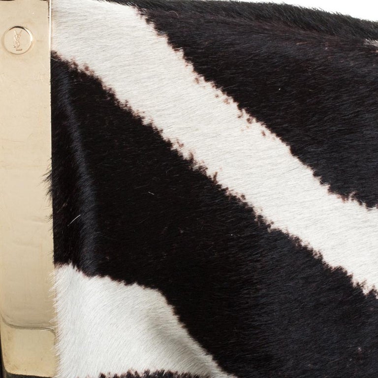 Saint Laurent Monochrome Calfhair Double Horn Frame Mombasa Bag at 1stDibs