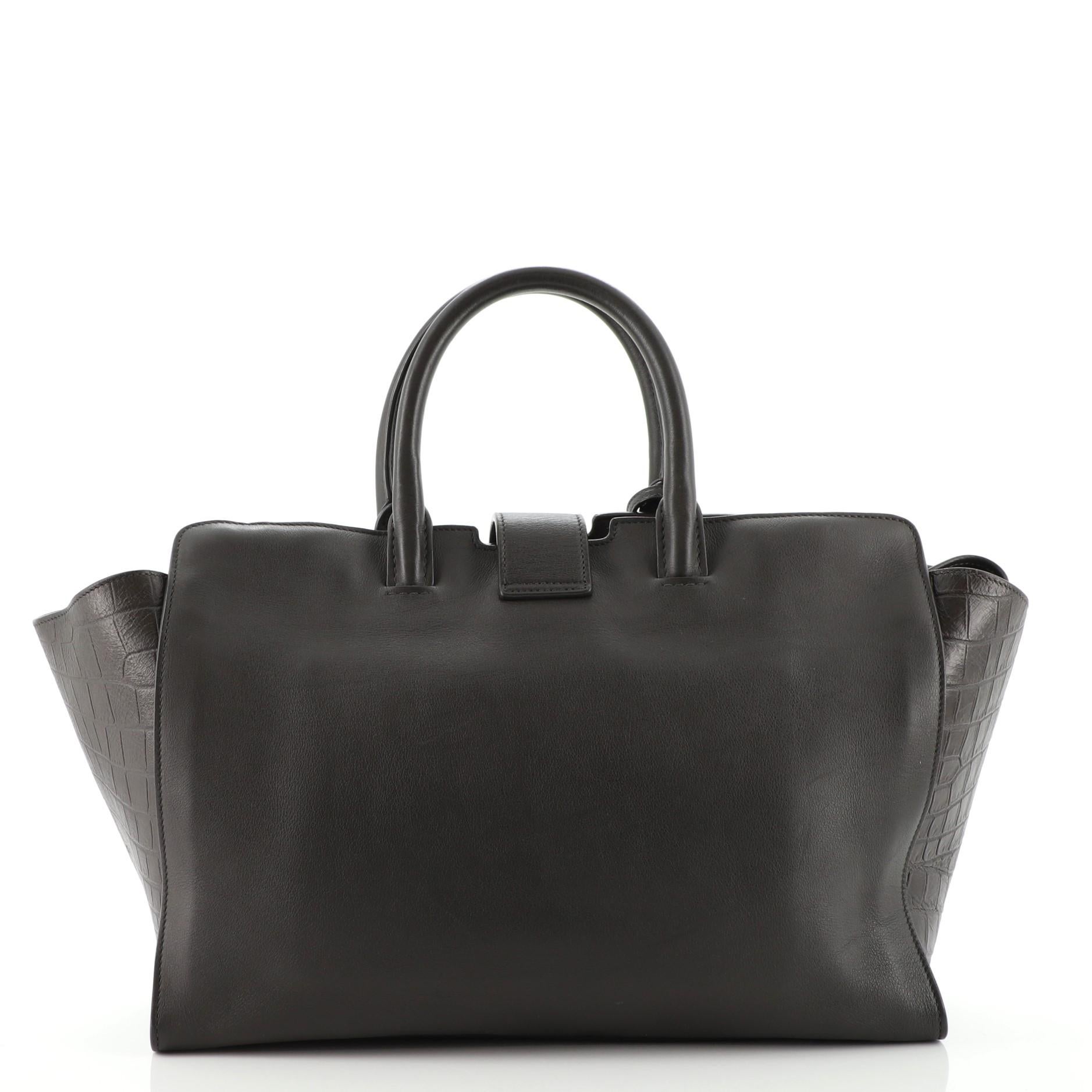 Saint Laurent Monogram Cabas Downtown Leather with Crocodile Embossed  Leather at 1stDibs