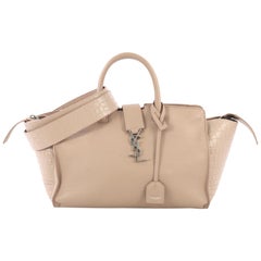 Saint Laurent Monogram Cabas Downtown Leather with Crocodile Embossed Leather