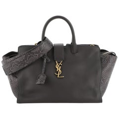 Saint Laurent Monogram Cabas Downtown Leather with Python Small