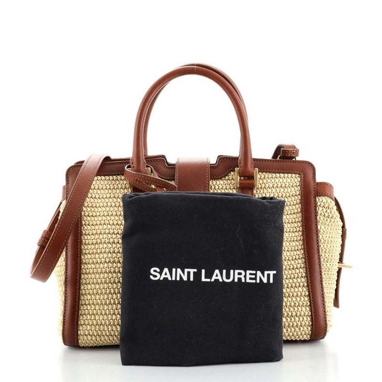 Monogram downtown cabas handbag Saint Laurent Brown in Wicker - 34864600