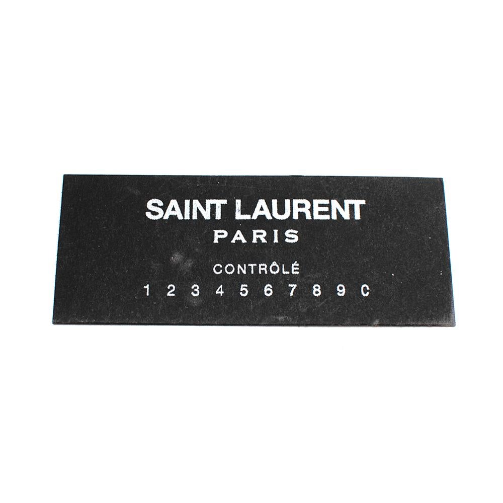 Saint Laurent Monogram Croc Embossed Grey Clutch 5