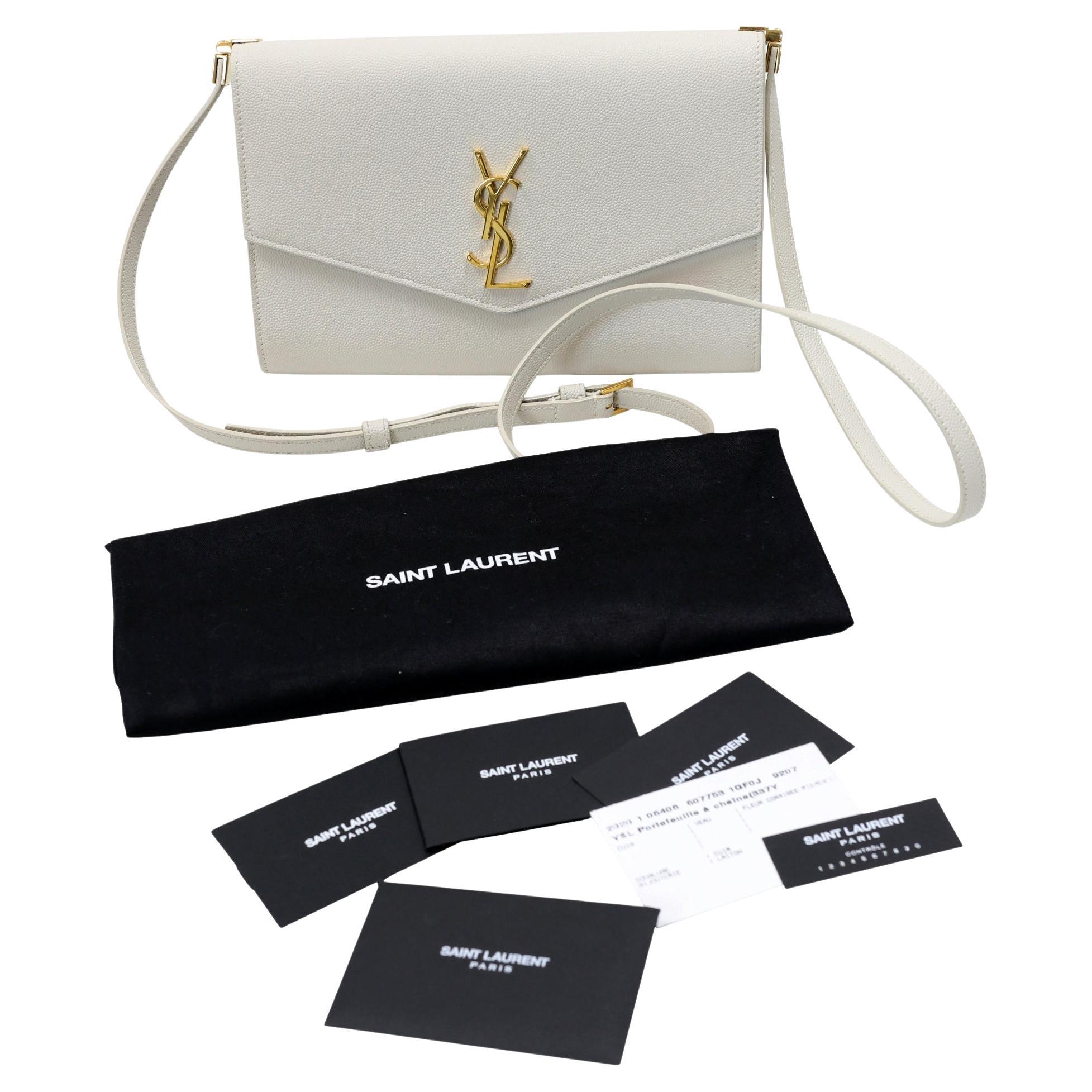 Saint Laurent Monogram Envelope Cream Crossbody Bags SL-B1103P-A002