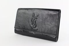 Saint Laurent Monogram Kate 8mz1029 Black Patent Leather Clutch