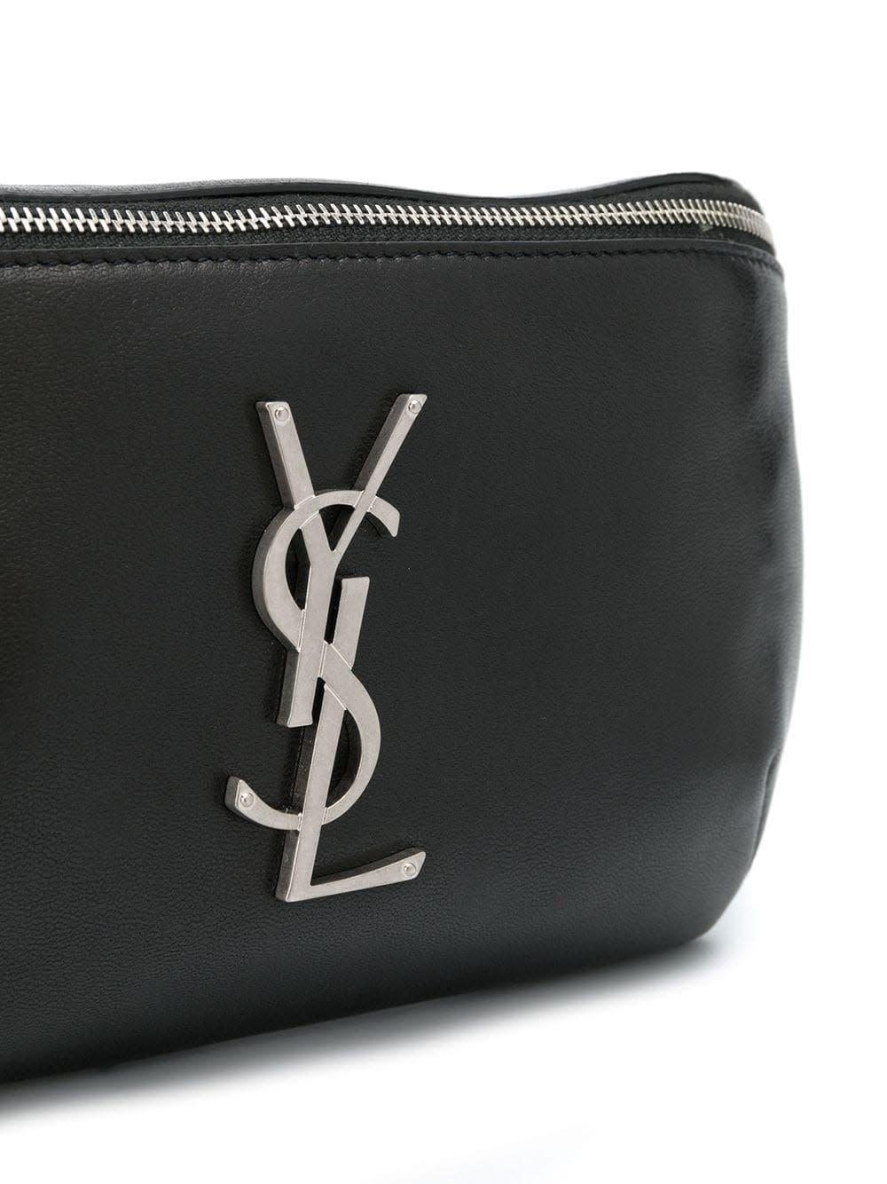 Made from supple leather and boasting the brand's famous YSL motif, this belt bag from Saint Laurent is simplistic and functional. Featuring an adjustable fastening, a front zip compartment, a front logo plaque and silver-tone hardware.

COLOR: